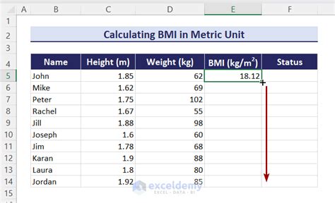 How to Calculate BMI with Formula in Excel: 3 Methods - ExcelDemy