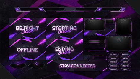 Glimmer, Pink Animated Stream Overlay Package - Hexeum