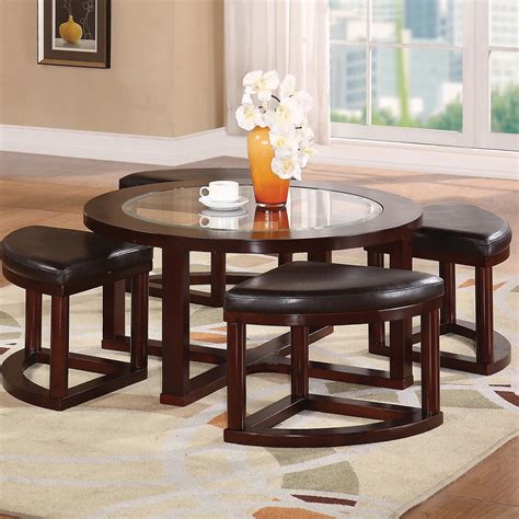 Round Coffee Table With Seats Underneath