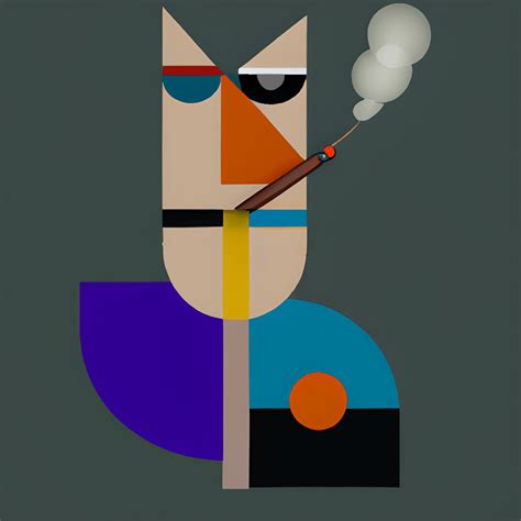 Man Smoking a Cigar Generative Art Graphic · Creative Fabrica