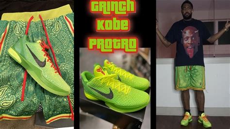 Nike KOBE 6 GRINCH Review + ON FOOT + STYLE w/ Collect + Select Shorts ...