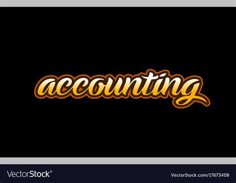 Accounting word text banner postcard logo icon Vector Image