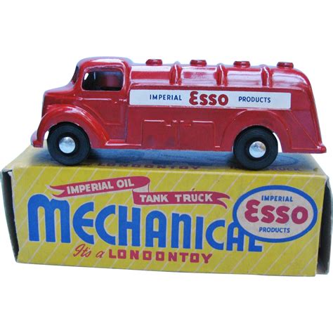 1940's Londontoy No. 53 Mechanical ESSO Oil Tanker Toy Truck With Box ...