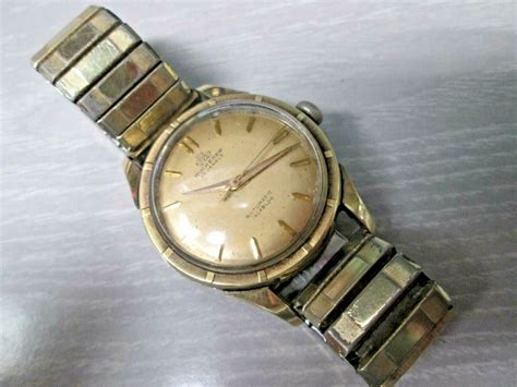 Vintage Bucherer Automatic Gold Capped Case Thunder Bird Bezel Watch 25 ...