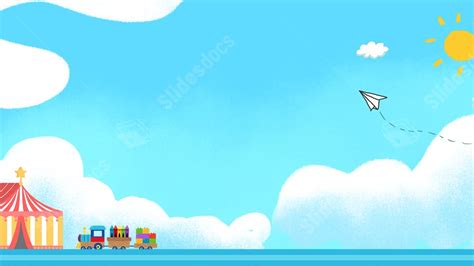 Blue Sun Festival Children Toy Cartoon Powerpoint Background For Free Download - Slidesdocs