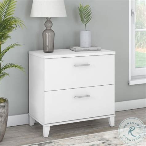 Somerset White 2 Drawer Lateral File Cabinet from Bush Furniture | Coleman Furniture