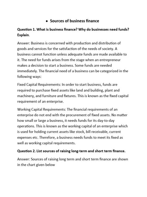 Sources of Finance Question Answers. | PDF | Stocks | Dividend