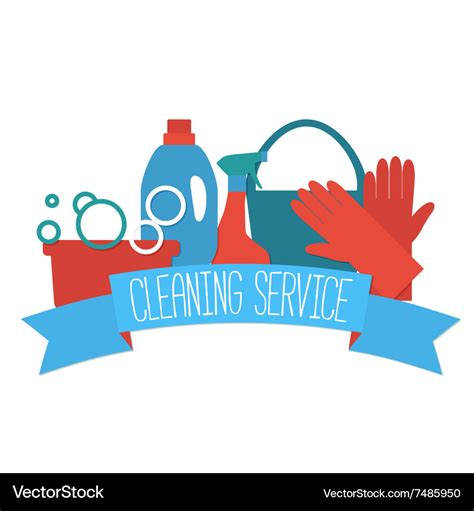 Flat design logo for cleaning service Royalty Free Vector