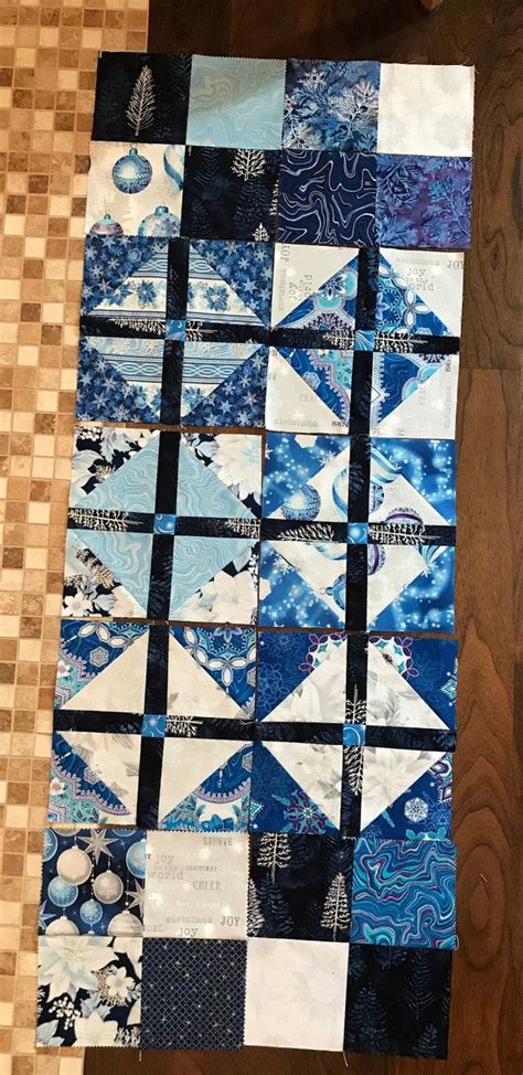 10 Blue White Quilt Blocks 9 1/4 DIY Holiday | Etsy Half Square ...