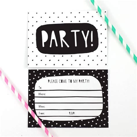 black and white party invitations by of life & lemons ...