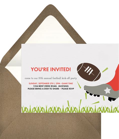 Football Kick-Off Invitations | Greenvelope.com