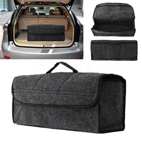 Portable Foldable Car Storage Bag Felt Cloth Trunk Organizer Collapsible SUV Auto Interior ...