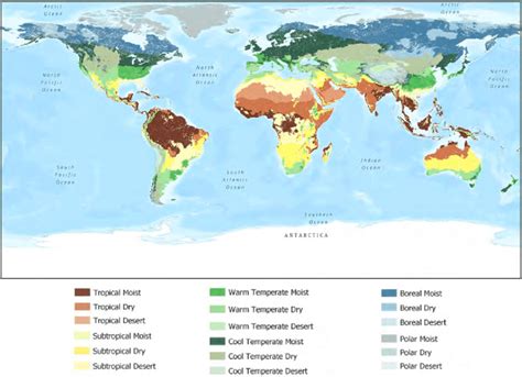 World Climate Regions (18 classes) produced as a geospatial integration... | Download Scientific ...