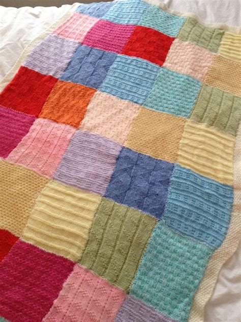 Knitting Pattern Patchwork Baby Blanket PDF Instant | Etsy