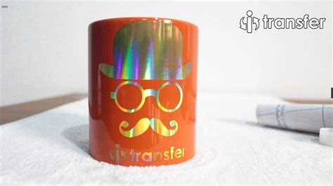 i-Transfer® stamping foil paper on mugs heat press printing - YouTube