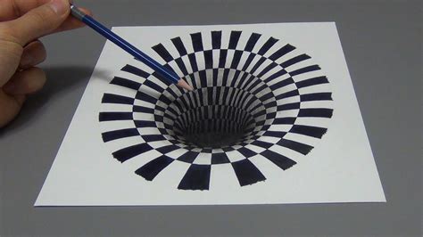 Drawing a 3D Hole Optical Illusion (Time Lapse) - YouTube