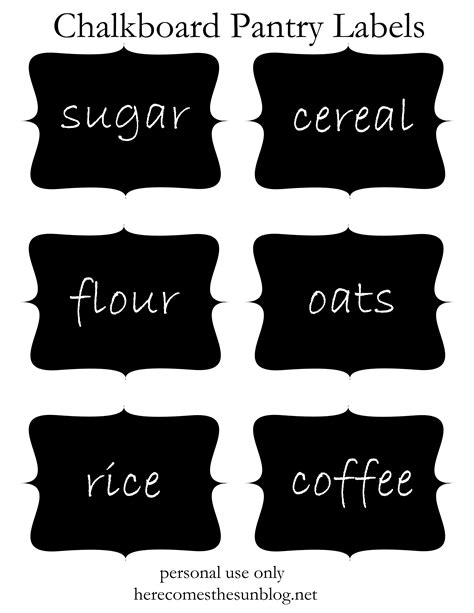 Chalkboard Pantry Labels {Free Printable} | Here Comes The Sun