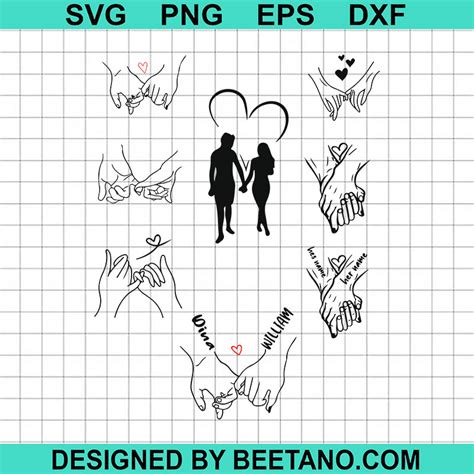 Couple Holding Hands SVG, Valentine Couple SVG, Hand In Hand SVG