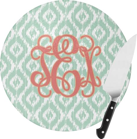 Monogram Round Glass Cutting Board (Personalized) - YouCustomizeIt