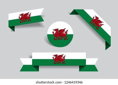 Welsh Flag Stickers Labels Set Vector Stock Vector (Royalty Free) 1246419346 | Shutterstock