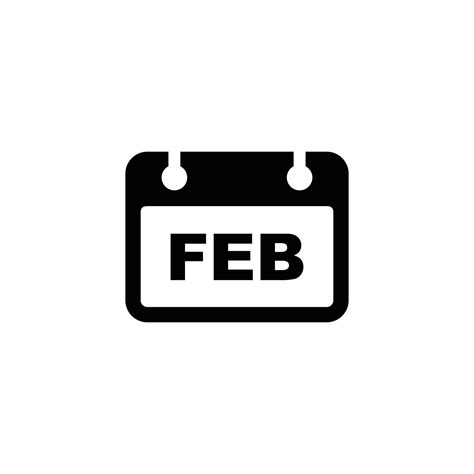 Calendar simple flat icon vector illustration. February calendar icon ...