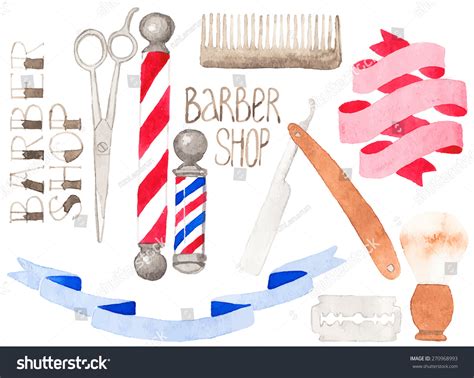 Barber Shop Set Handdrawn Tools Real Stock Vector (Royalty Free ...