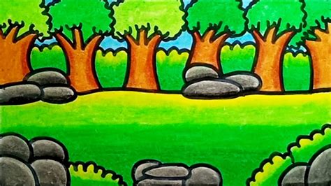 Forest Background Drawing Easy : How To Draw Forests, Forest Backgrounds, Step By Step ...