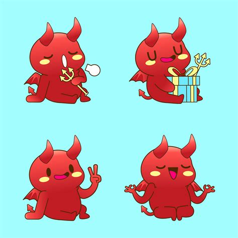 cute little devil drawing cartoon, devil and demon sticker 6529049 Vector Art at Vecteezy