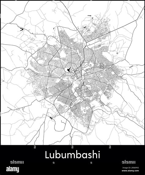 City Map Africa Democratic Republic of Congo Lubumbashi vector ...