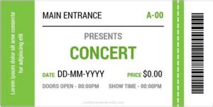 Concert Ticket Templates for MS Word | Download Editable