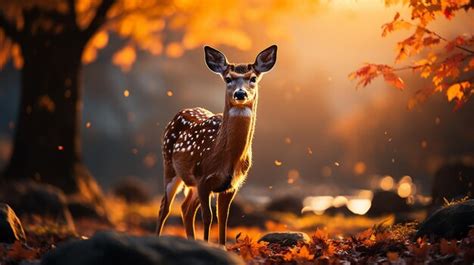 Premium AI Image | Wildlife in Autumn Capturing Animals Amidst the Fall ...