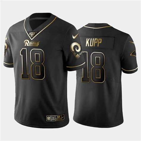 Men's Los Angeles Rams 10 Cooper kupp golden edition jersey black