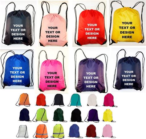 Personalised Drawstring Bag Sack School boy's - Backpack PE Swim Shoe ...