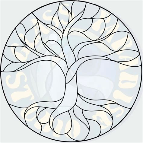 Tree of Life Stained Glass Pattern PDF Digital File Stained - Etsy