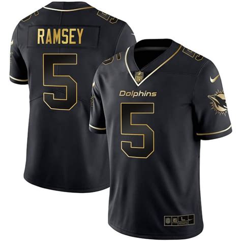 Jalen Ramsey Miami Dolphins Black Gold Jersey - All Stitched - Nebgift