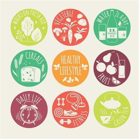 Vector illustration of Healthy lifestyle. icon set. 297540 Vector Art at Vecteezy