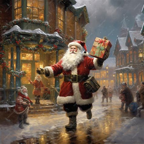 Premium AI Image | Christmas scene with Santa Claus