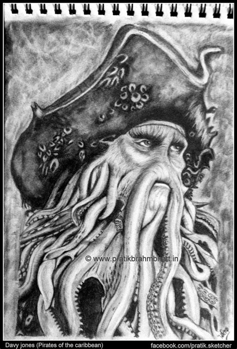 Pratik Brahmbhatt: Davy Jones Pencil Sketch (Pirates Of the Caribbean) by Pratik Brahmbhatt