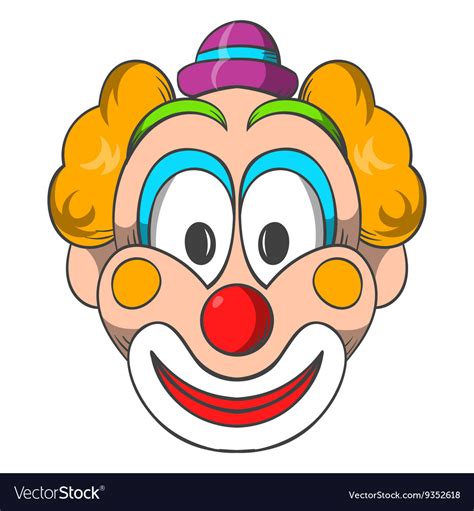 Head of clown icon cartoon style Royalty Free Vector Image