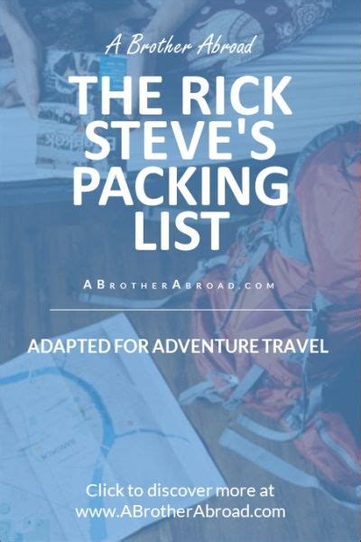 Rick Steve’s Packing List – Adapted for Adventurous Travelers | A ...