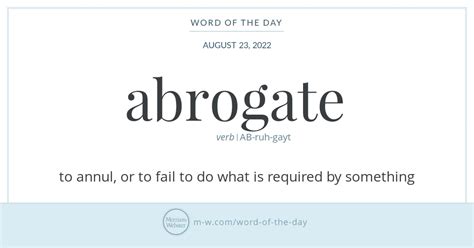 Word of the Day: Abrogate | Merriam-Webster