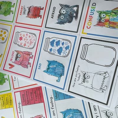 Colour Monster Flash Cards PDF Printable Emotions Behaviour - Etsy UK