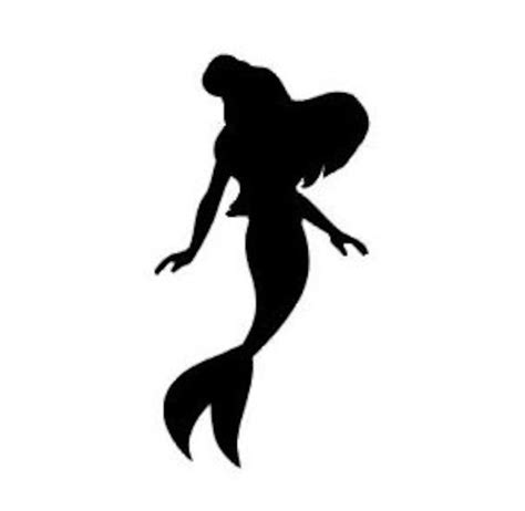 Ariel the Little Mermaid Silhouette Vinyl Decal Black, Red, Silver, White Mickey Disney Princess ...