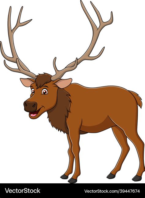 Cute elk animal cartoon Royalty Free Vector Image