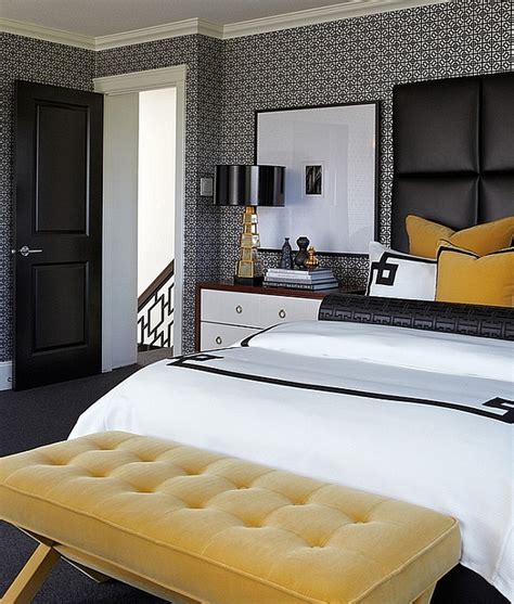 Bold Black And White Bedrooms With Bright Pops of Color