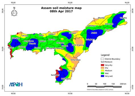 Soil Moisture Map for the state of Assam - Aapah Innovations Pvt Ltd