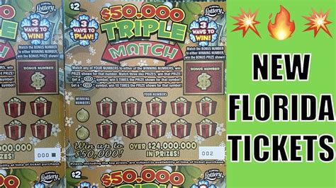 BRAND NEW FLORIDA LOTTERY SCRATCH OFFS $50,000 TRIPLE MATCH 🥳 I GOT ...