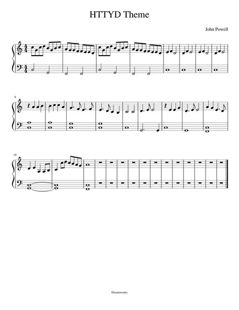 HTTYD Theme Sheet music for Piano (Solo) | Musescore.com