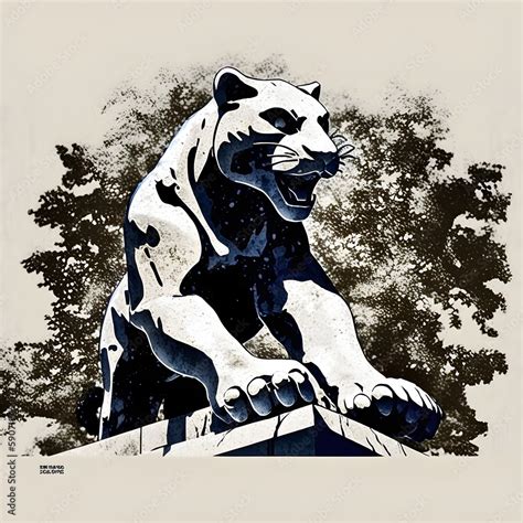 penn state mascot nittany lion dynamic screen print vector black ...