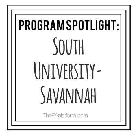 Program Spotlight: South University (Savannah) — The PA Platform